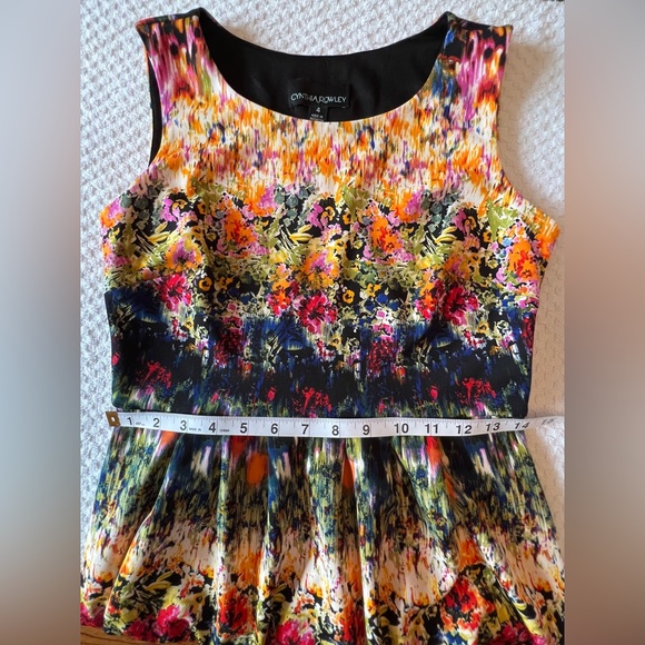 Cynthia Rowley women’s multicolor floral stretch fit and flare dress size 4. - Picture 6 of 11
